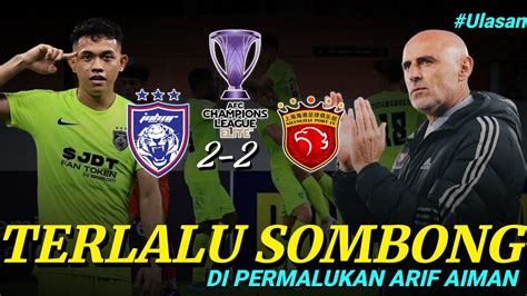 Jdt Vs Shanghai Port Fc Pelatihnya Terlalu Sombong Di Bed L Arif