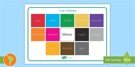 Tapiz De Vocabulario Los Colores Professor Feito Twinkl