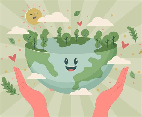 World Environment Day With Cute Earth Vector Art Graphics