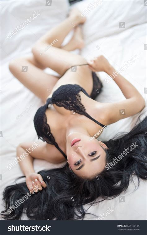 Sexy Woman Lingerie Posing Her Bed Stock Photo Shutterstock