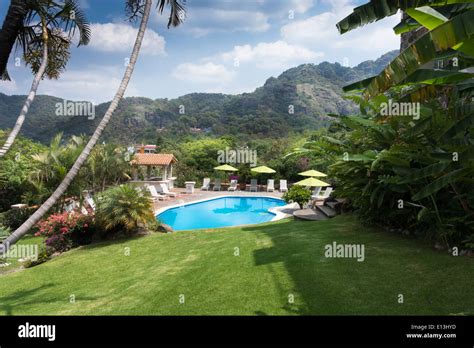 Swimming pool in a tourist resort, Mexico City, Mexico Stock Photo - Alamy