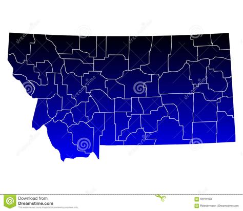 Carte Du Montana Illustration De Vecteur Illustration Du Bleu