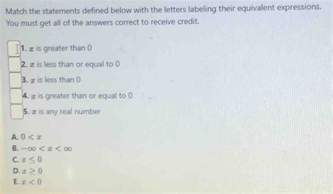 Solved Match The Statements Defined Below With The Letters Labeling