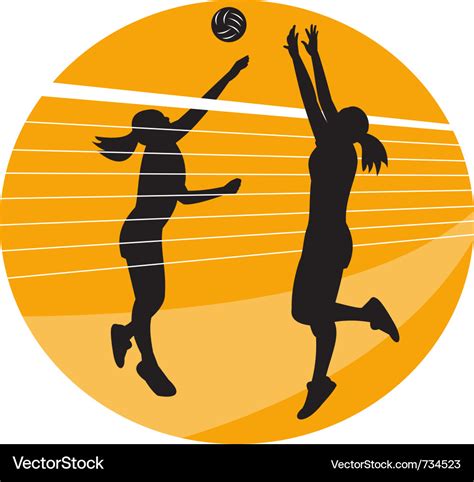 Volleyball Player Spiking Hitting Ball Royalty Free Vector