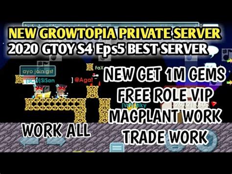 New Growtopia Private Server 2020 GTOY S4 Free Role VIP Growtopia