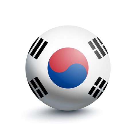 Premium Vector Flag Of South Korea In The Form Of A Ball Isolated On