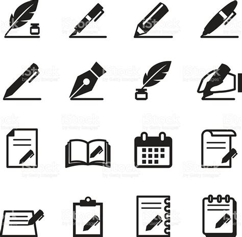 Writing Icons Set Vector Illustration Writing Icon Icon Set Vector