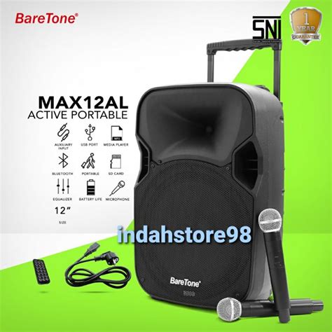 Jual Speaker Aktif Portable Inch Baretone Max Al Bluetooth Karaoke