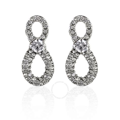 Swarovski Infinity Mini Pierced Earrings White Rhodium Plated