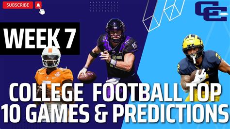 College Football Week 7 Game Predictions Youtube