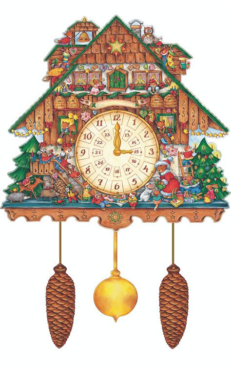 Large Christmas Cuckoo Clock German Advent Calendar - GermanSteins.com