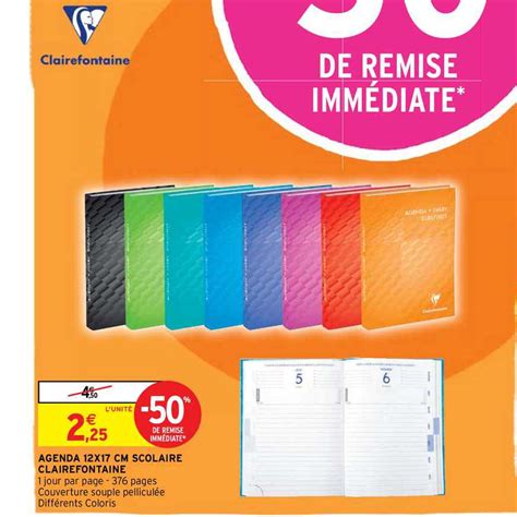 Promo Agenda 12 X 17 Cm Scolaire Clairefontaine chez Intermarché