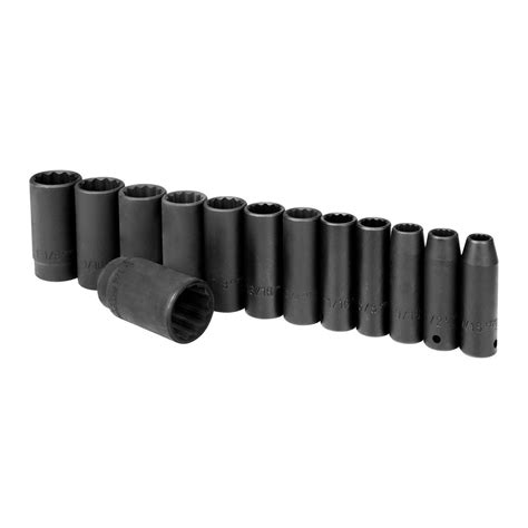 1/2 in. Drive SAE Impact Deep Socket Set, 13-Piece