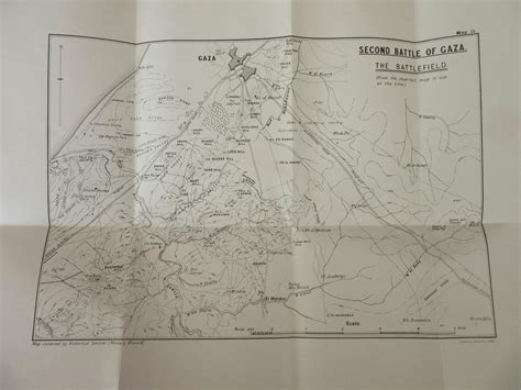 WW1 Map Second Battle Of Gaza - The Battlefield Collectable Vintage ...