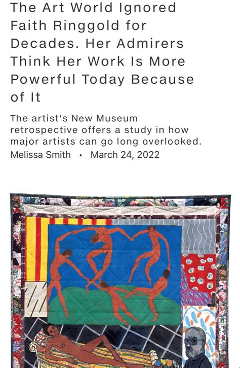 The Art World Ignored Faith Ringgold For Decades Faith Ringgold Art World New Museum