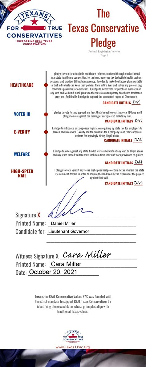 Daniel Miller - Texans For True Conservatives PAC