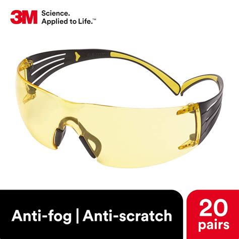 Generic 3m Safety Glasses Securefit 20 Pack Ansi Z87 Scotchgard Anti Fog Anti Scratch Amber