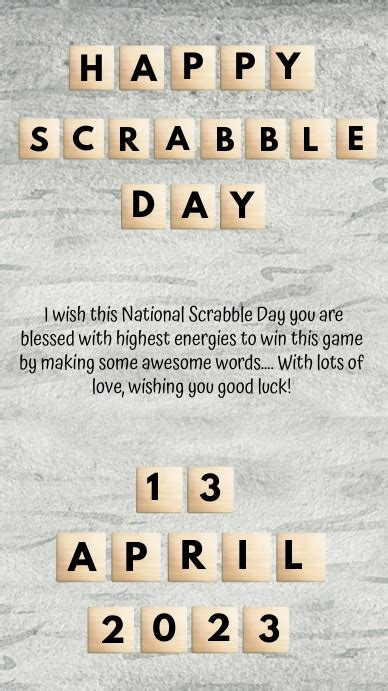 Scrabble Day National Scrabble Day Template Postermywall