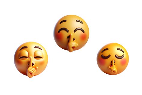 Three Shushing Face 3d Rendering Emoji Graphic By Quickartisan · Creative Fabrica