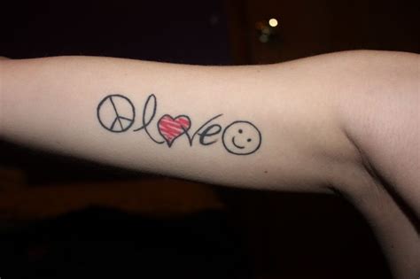 Peace Love Happiness Tattoo Idea