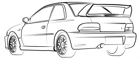 Subaru Impreza 22B STI Png Svg Impreza Outline Car Svg JDM Lover Car