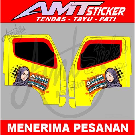 Jual NEW STICKER PINTU SAMPING TRUK CANTER GAMBAR DAN KATA KATA