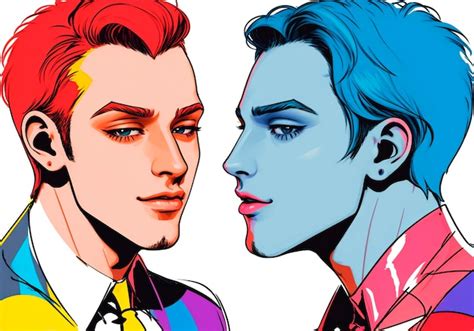 Los Hombres Gay Del Arte Pop Se Aman El Concepto De Ia Generativa Lgbt Foto Premium