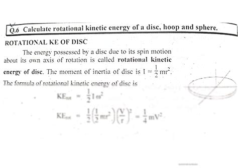 SOLUTION Calculate Rotational Kinetic Energy Of A Disc Hoop And Sphere