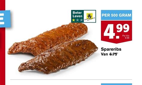 Spareribs Per 500 Gram Aanbieding Bij Hoogvliet