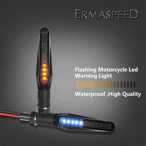 4pcs Universal Sequential Motorcycle Turn Signal Led 12v Ip68 Waterproof Amber Accessories For