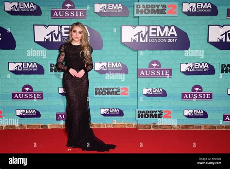 Sabrina Carpenter Attending The Mtv Europe Music Awards 2017 Held At The Sse Arena London Stock