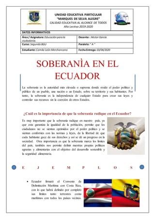 Soberanía en el Ecuador PDF