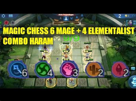 GAMEPLAY MAGIC CHESS COMBO MAUT 6 MAGE 4 ELEMENTALIST AUTO WIN