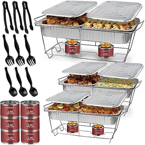 Amazon.com: Disposable Chafing Dish Buffet Set, 39 Piece of Chafing Servers with Food Warmers ...