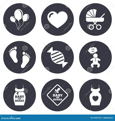 Pregnancy, Maternity and Baby Care Icons Stock Vector - Illustration of ...