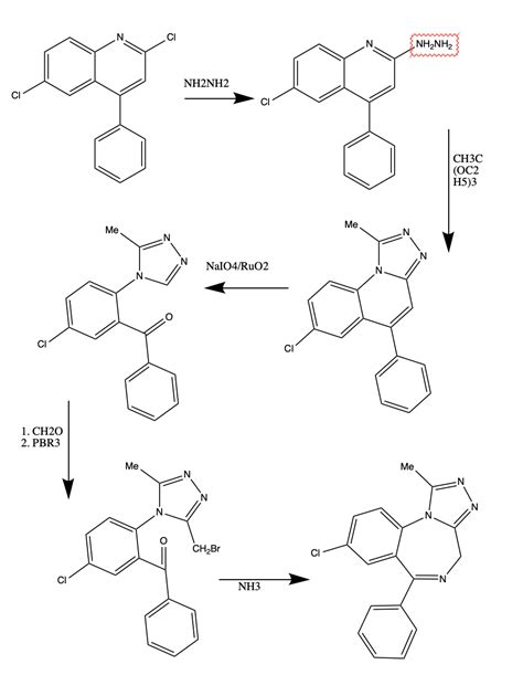 Solved Hello, I have posted a synthesis of Alprazolam. I am | Chegg.com