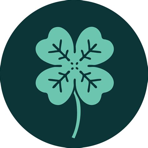 Iconic Tattoo Style Image Of A 4 Leaf Clover 12063705 Vector Art At