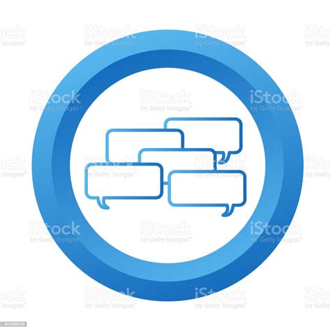 Blue Dialog Icon Button Stock Vector Illustration Stock Illustration