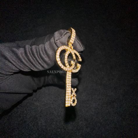 Gold Plated Custom Full Ice Out Hip Hop Pendant Custom Letter Iced Out