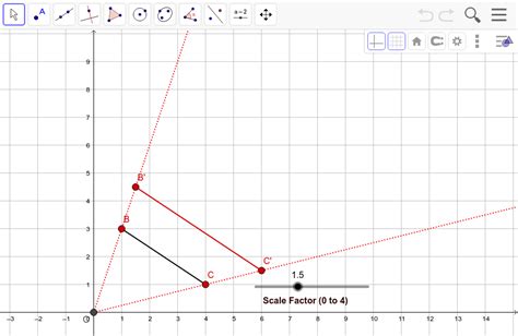 Dilation Property Investigation Geogebra