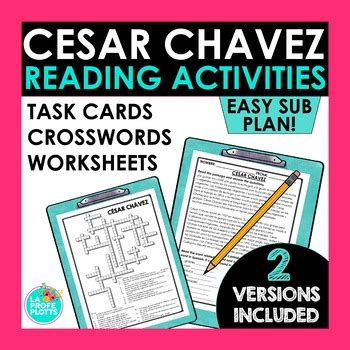 Spanish Sub Plans Cesar Chavez Reading Comprehension Activities TpT