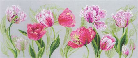 Tulip Festival Cross Stitch Pattern With Thy Needle Counted Patterns