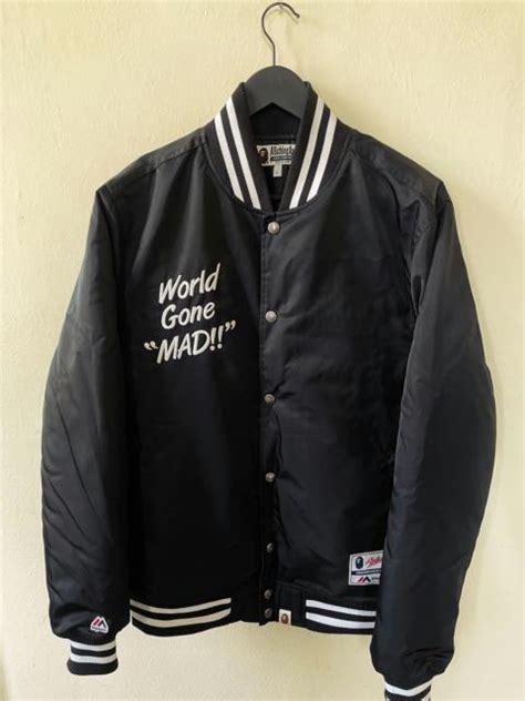 A BATHING APE Bape A Bathing Ape X Majestic World Gone Mad Varsity