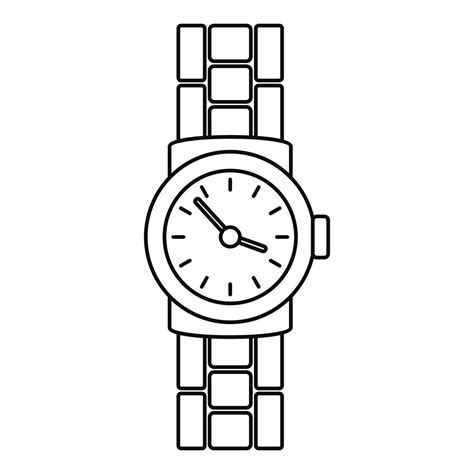 Wristwatch Icon Outline Style Stock Vector Crushpixel