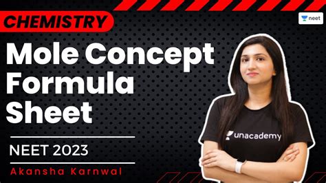 Mole Concept Formula Sheet Neet Akansha Karnwal Unacademy