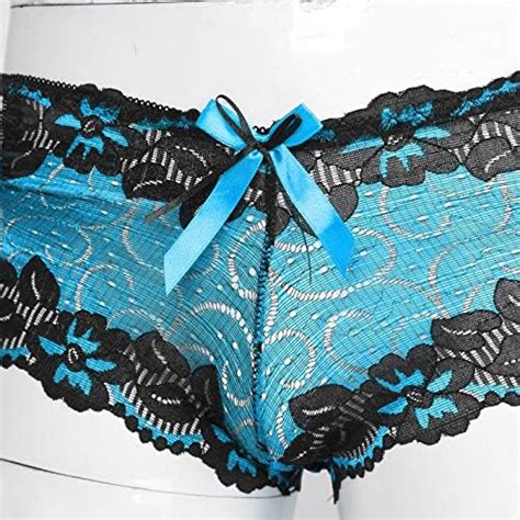 Chictry String Sissy Homme Sexy Slip En Dentelle Florale Bowknot Sous V Tement Sissy Lingerie