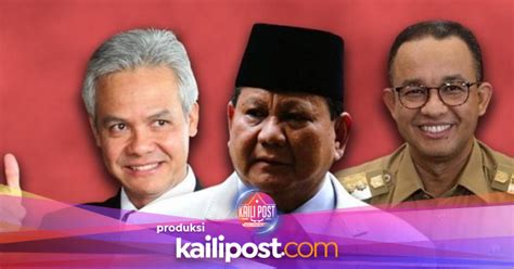 serbi elektabilitas prabowo ganjar hingga anies  survei