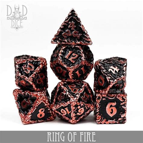 Ring Of Fire Metal Dice Set 7 Stuks De Spellenhoorn