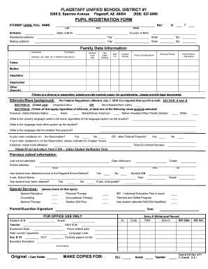 Fillable Online Fusd Pupil Reg Form Rev Doc Fusd Fax