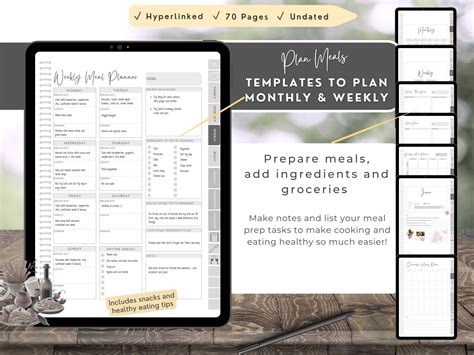 Digital Recipe Book And Meal Planner Meal Prep Goodnotes Etsy